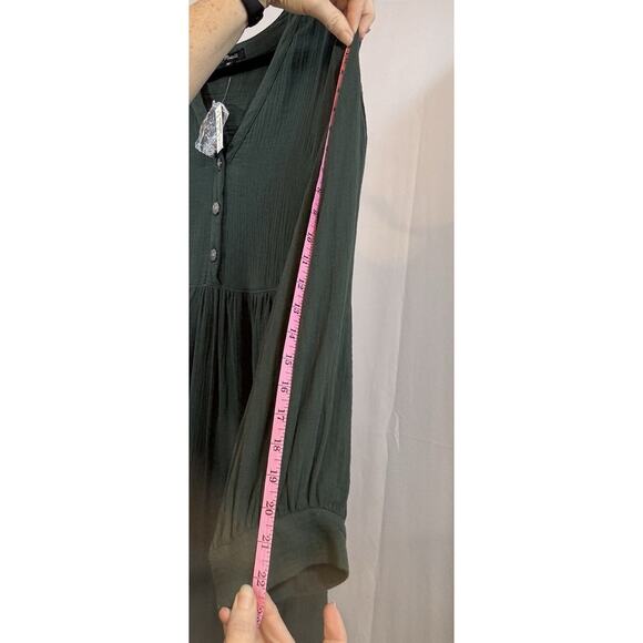 Madewell Lightspun Button Front Midi Dress Green Women’s 14 NWT Lagenlook Gauze - Picture 12 of 13